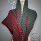 Grey Burgundy Striped Shawl