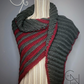 Grey Burgundy Striped Shawl