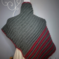 Grey Burgundy Striped Shawl