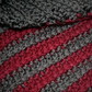 Grey Burgundy Striped Shawl