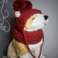 Double Bobble Deep Red Dog Set